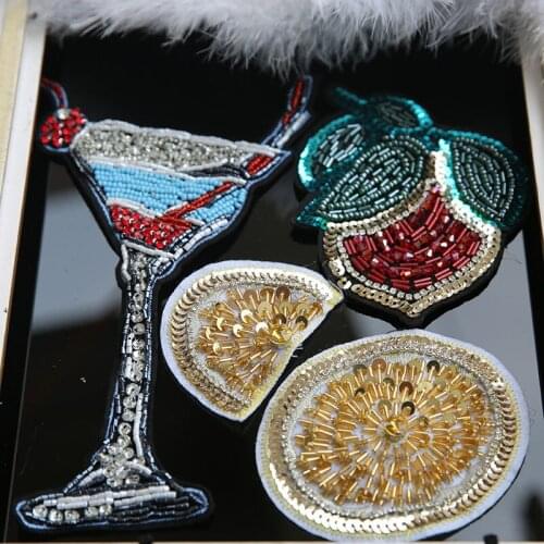 Drinking beaded patches applique patches for clothing patch sewing patches for clothing parches para la ropa
