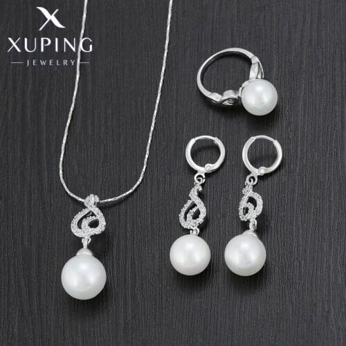 Xuping Fashion New Arrival Imitation Pearl Jewelry Sets Specially Design High Quality Party Gift Ladies 60103
