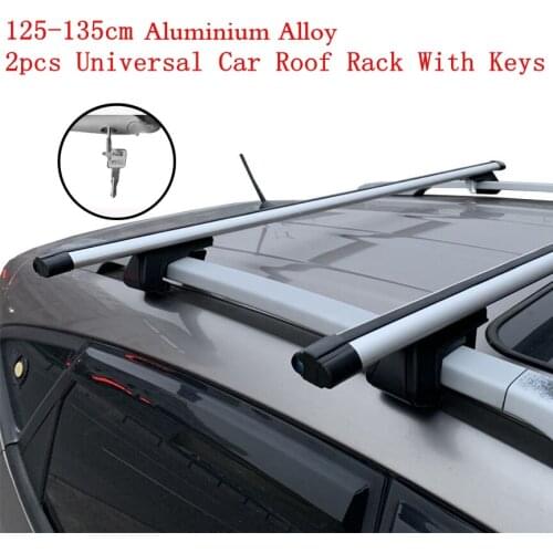 1 Pair Universal Aluminum Alloy Car Roof Racks Crossbar Luggage Carrier Load 100KG 125CM 135CM Roof Bow With Lock&Key For SUV