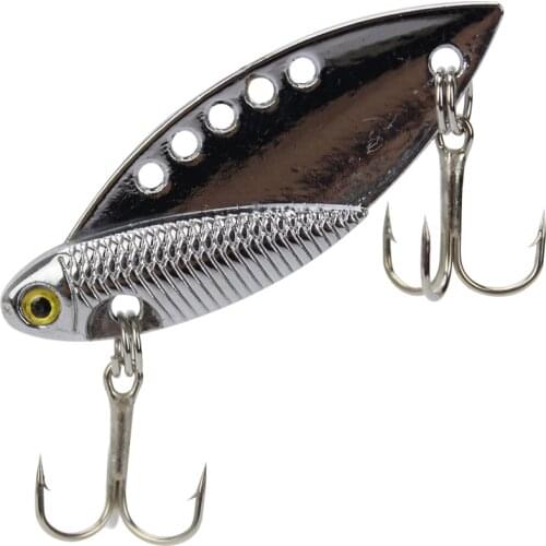 1pcs Fishing bait metal vib 5cm 10g zinc alloy 5 hole adjustable center of gravity 3D Eyes vivid Vibrations fishing lures