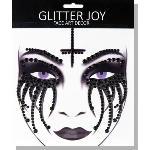 1 Pcs Halloween Body Art Makeup Party Festival Skull Bone Face Jewel Makeup Sticker For Carnival Night Clubbing Holiday Gift