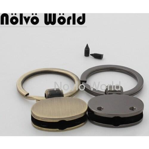 10-50 pieces 3 colors 29mm Metal turn key ring DIY handbags non tarnishing durable key FOB ring Keychains