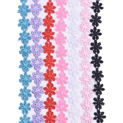 12mm White Embroidered Daisy Flower Lace Trim Knitting Wedding Embroidered Diy Handmade Patchwork Sewing Supplies Wedding Craft