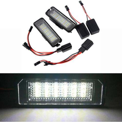 2pcs Error Free LED License Number Plate Light Lamps for Golf 4 5 6 7 License Number Plate Car Accessories