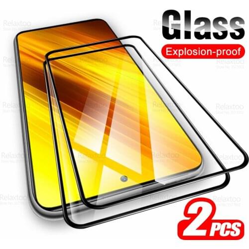 2pcs Full Cover Protective Glass For Xiaomi Poco X3 Pro X 3 NFC Tempered Glass Pocophone M3 F3 GT 5G M F 3 Screen Protector Film