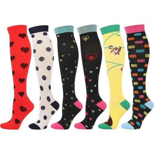 2021 Cartoon Compression Stockings Unisex Sports Socks Autumn Winter New Nylon Fabric Compression Socks Cycling Socks Football