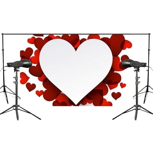 5x7ft Red Wedding Decor Decoration Backdrop Heart-shaped Photography Background Studio Props Wall