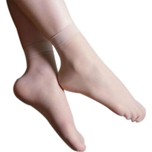 6 Pairs Sexy Ultra-thin Elastic Silky Short Silk Stockings Women Ankle Nude