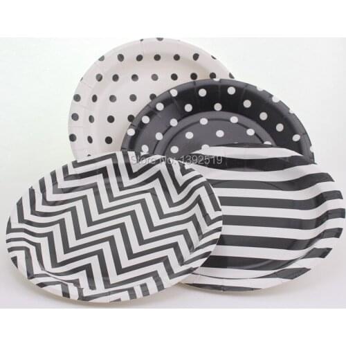 Free Shipping 120pcs 9" Printed Paper Plates Birthday Halloween Holiday Black Party Dessert Paper Dishes Wholesale