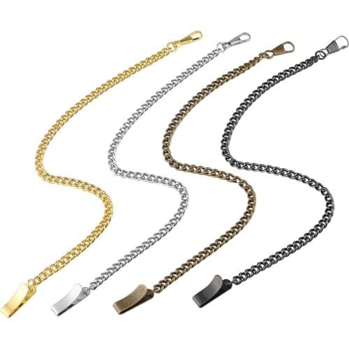 Slice Buckle Pocket Chain Bronze/Black/Gold/Silver Alloy Pocket Watches Chains Replacement Chains 30cm Length