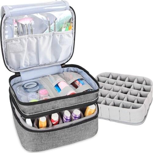 30 Bottles Essential Oil Case Carry Bag 15 Ml Essential Oil Nail Polish Portable Large Capacity Double-layer Travel Storage Box