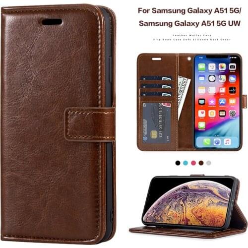 PU Leather Flip Case For Samsung Galaxy A51 5G Silicone Photo Frame Case Wallet Cover For Samsung Galaxy A51 5G UW Business Case