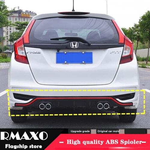 For Honda FIT JAZZ ABS Rear Bumper Diffuser Protector For 2018-2019 JAZZ 4CK Body kit bumper rear Front shovel lip rear spoiler