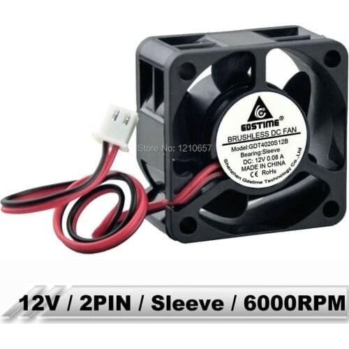 3 Pieces LOT Gdstime 4020 40x40x20mm 40mm 4cm 12V 2Pin DC Brushless Cooling Motor Fan