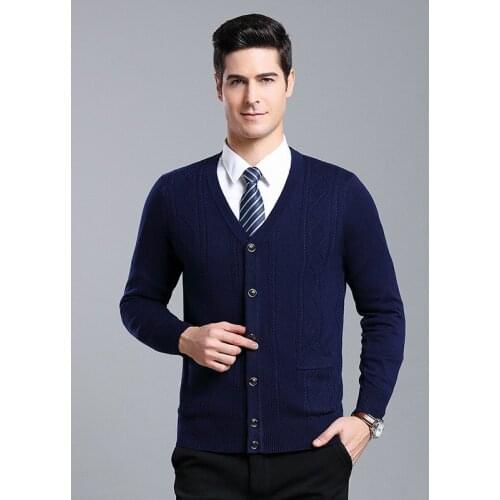 Mens Cardigans Autumn Winter Mens Cardigan Sweaters Men Casual Business Warm V-neck Knitting Sweatercoat Jacket Male Clothes