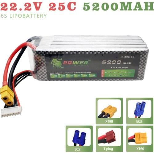 Lion LiPo Battery 6s 5200mAh 22.2v 25C Lion Power for RC Helicopter RC Car Boat Quadcopter Remote Control Toys Parts