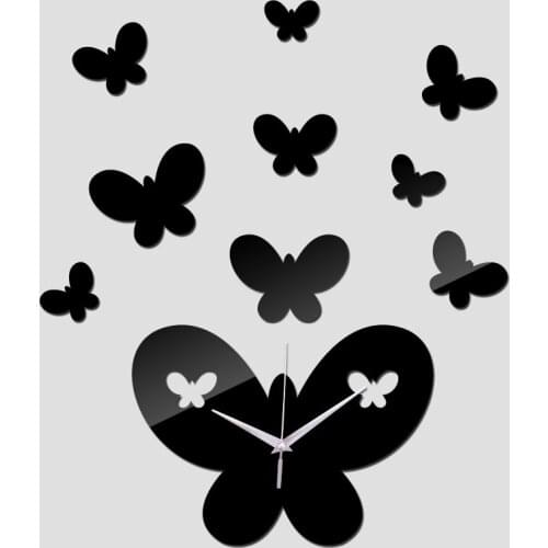 Top fashion DIY Acrylic wall clock 3d art home decor mirror sticker Geometric abstract postmodern decor watch