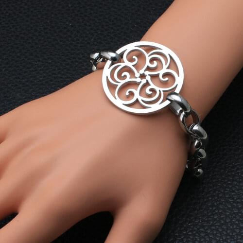 Fashion Stainless Steel Jewelry For Woman Round Bracelet Chain High Quality Silver Color For Choose BGEZAEBA
