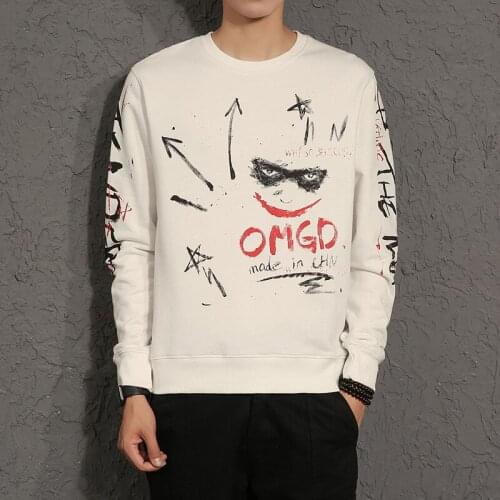 Fashion Graffiti Hoodies Men and Women Sweatshirt Letter OMG Prited Hip Hop Personality Pullover Coat Plus Size M-5XL