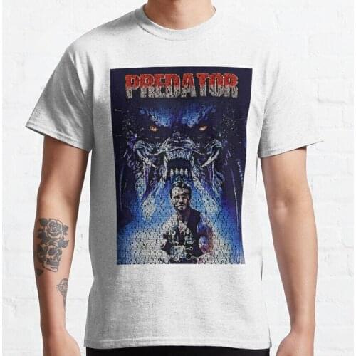 Men Tshirt Text Portrait of Predator with full script of the movie Predator Women t shirt