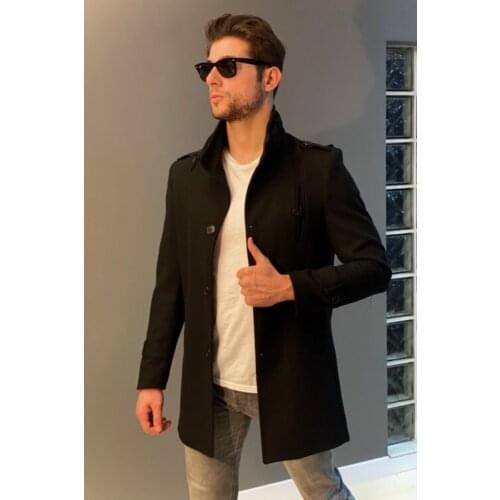 Mens Black Long Stamp Coat Mannequin Size: 1.83 Mannequin Weight: 80 Mannequin Bust Measure: 105cm Mannequin Waistline: 85cm Mannequin Hip Size