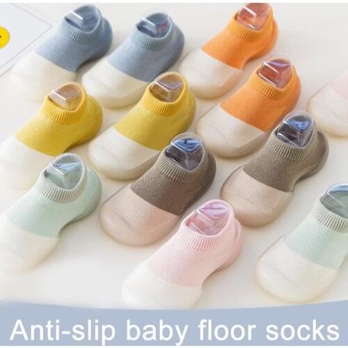 Baby Boys Girls Spring Autumn Sock Shoessimple Style Non-slip Floor Baby Infant Childrens Socks with Soft Rubber Sole for Boys