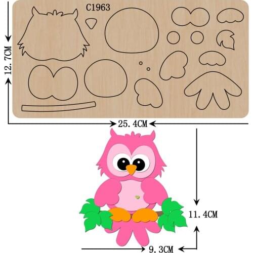 New owl Wooden die Scrapbooking C1963 Cutting Dies