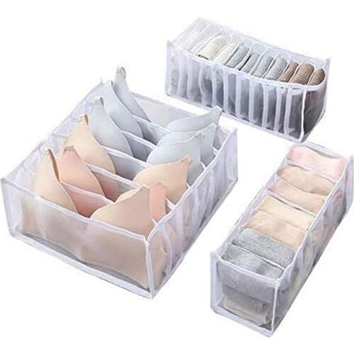 New Underwear Bra Organizer Storage Box Drawer Closet Organizers Boxes For Underwear Scarfs Socks Household Foldable Mesh #W5