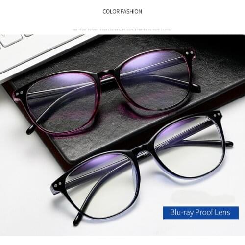 MengStudded Myopia Glasses Ladies Blue Film Coated Oval Formed Myopia Glasses -1.0 -1.5 -2.0 -2.5 -3.0 -3.5 -4.0 -4.5 -5.0 -5.5