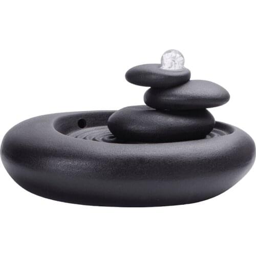 Office Desktop Back Ceramic Circulating Water Device Zen Meaning Dry Landscape Sansheng Stone Micro Landscape Office Feng shui