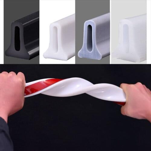 Collapsible Water Retaining Strip Silicone Self Adhesive Easy to Install Dry Wet Separation Water Barrier for Bathroom UD88