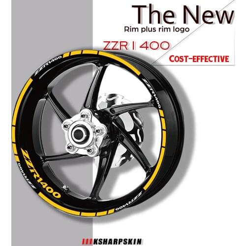 Motorcycle Tire and rim logo reflective decorative decal combination wheels sticker set For KAWASAKI ZZR1400 zzr 1400