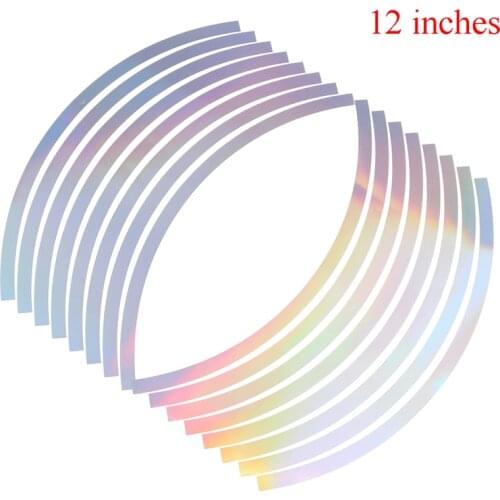 New arrival 10/12/14/18 inches wheel rim tape for motorcycle and car reflective 16 stripes PVC laser Motorcycle Sticker