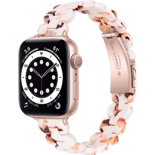 Thin Resin Bracelet For Apple Watch 6 Band 44mm SE Strap 40mm iWatch Series 5 4 Watchbands For Applewatch 3 42mm 38mm Bands