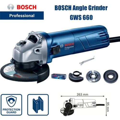 Bosch GWS 660 angle grinder, disc diameter 100mm 660W input power, can be used for cutting and grinding, Bosch grinding tools