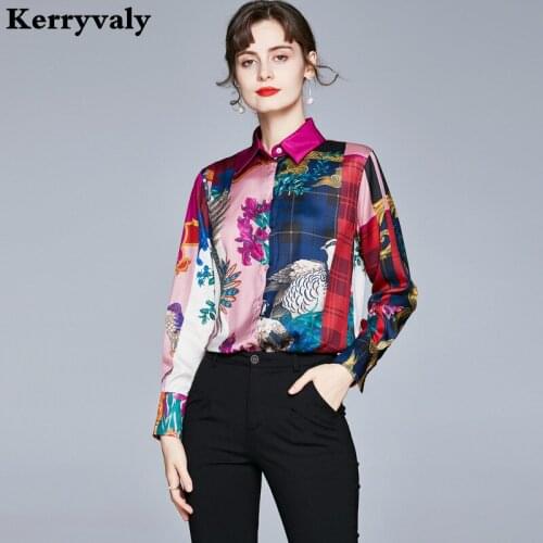 Spring Floral Printed Long Sleeve Shirt Womens Tops and Blouses Ropa Para Mujeres De Moda Ropa De Mujer Camisas Mujer K8887