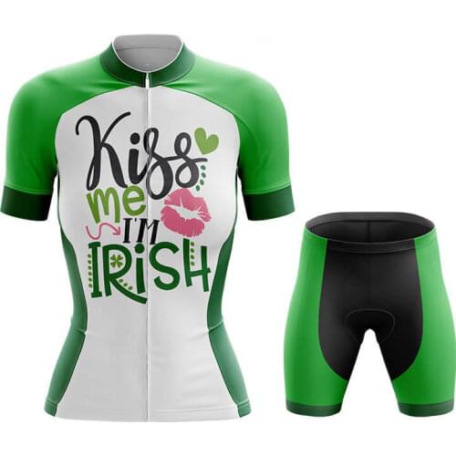 Kiss Me - Women Summer Cycling Set 100% Polyester MTB Bike Shirt Breathable Bicycle Clothes Cycling Clothing Cycling Jersey Set