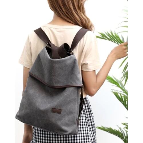 Womens Backpack Canvas Retro Top Handle Bag Vintage Shopping Tote Casual Hobo Bag