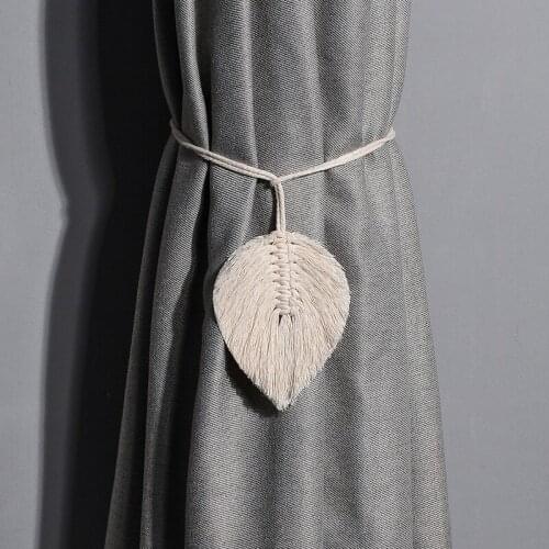 1Pcs Leaf curtain straps braided lanyard curtain buckle For Living Room closet window curtain Home Room Bedroom Decoration