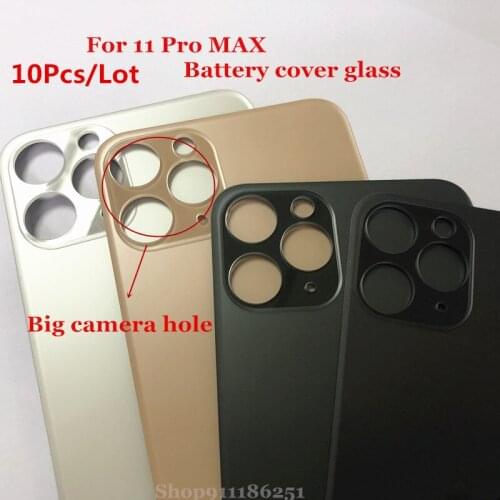 10Pcs Original Quality With Wide Big Camera Hole For Iphone 11 Pro Max Back Cover Housing Glass Rear Door Repair