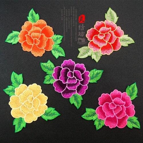 10pcs/lot Sew Small Embroidery Patches Flower Peony Chinese Style Women Clothing Accessories Dress Applique DIY