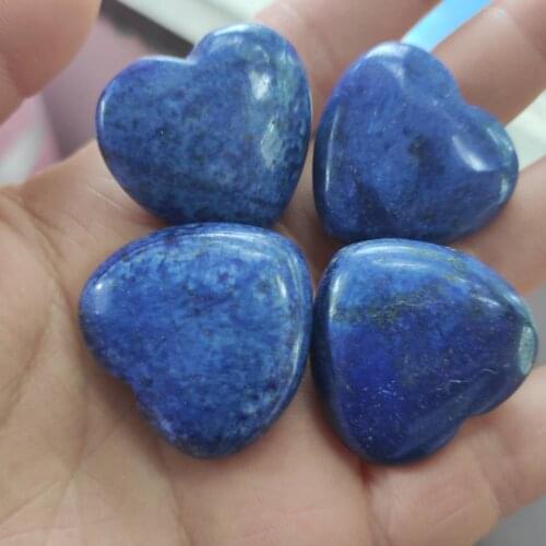 4pcs Natural crystal lapis lazuli heart energy healing