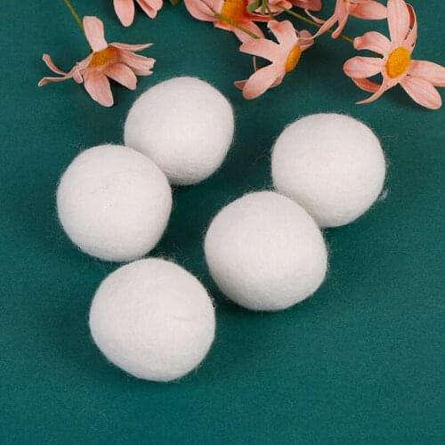 5Pcs/lot Reusable Wool Dryer Balls Natural Softener Drying Balls Washing Machine White Dry Kit ball