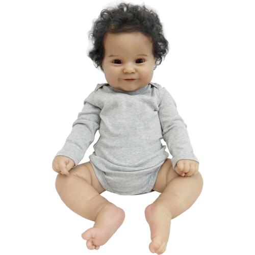 50CM Maddie Reborn Baby Girl Soft Body Flexible Black Skin Reborn Baby Gift for Kid Drop Shipping
