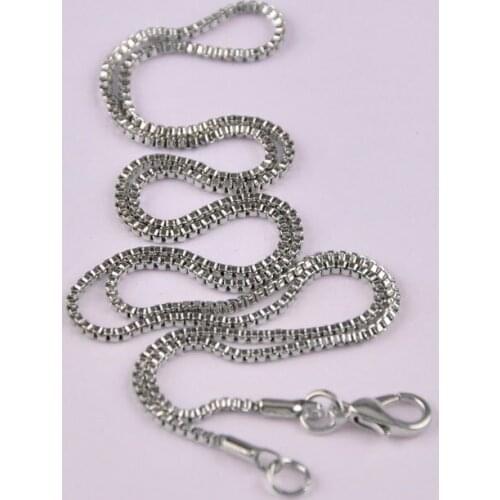 60piece Stainless Steel Box Chain Necklaces Chains Findings for Pendant Jewelry Making Supplies