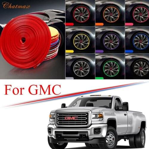 9 Colors Car Wheel Hub Rim for GMC Savana Yukon Sierra Canyon Granite Edge Protector Ring Tire Strip Guard Rubber Decals 8M