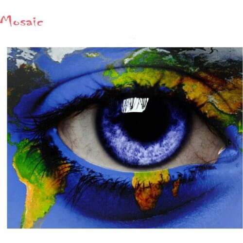 Eye cross stitch Diamond painting,pyrotechnics,mosaic Rhinestone painting "world map"diamond Embroidery full square/round drill