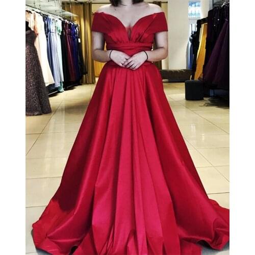 Burgundy Satin Off Shoulder Prom Dresses 2021 A Line Formal Evening Party Gowns vestidos de gala