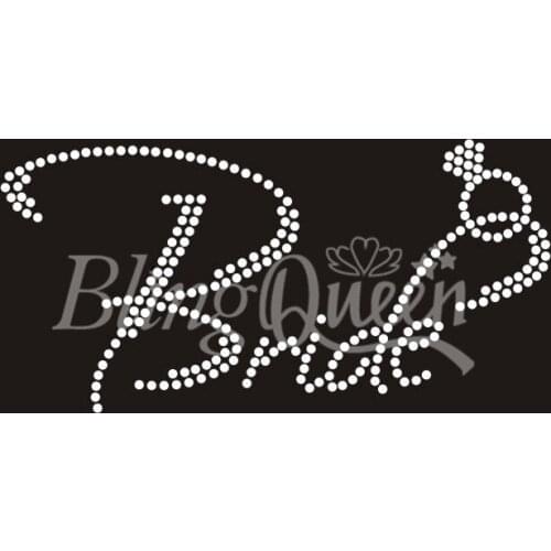 BlingQueen 25PCS/LOT Hot Fix Iron On Rhinestone Transfers Bride Design