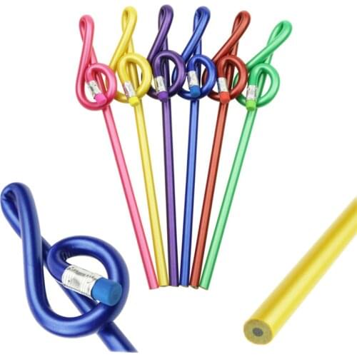 6 pcs 2B Musical Note Pencil Standard Round Pencil music Stationery School Student Office Gift Prize Pencil Promotion Pencil